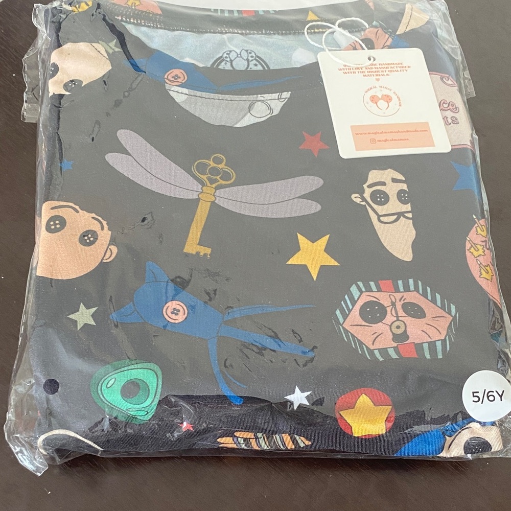 Magical Mamas Handmade Made With Magic Coraline 2 piece bamboo Pajamas